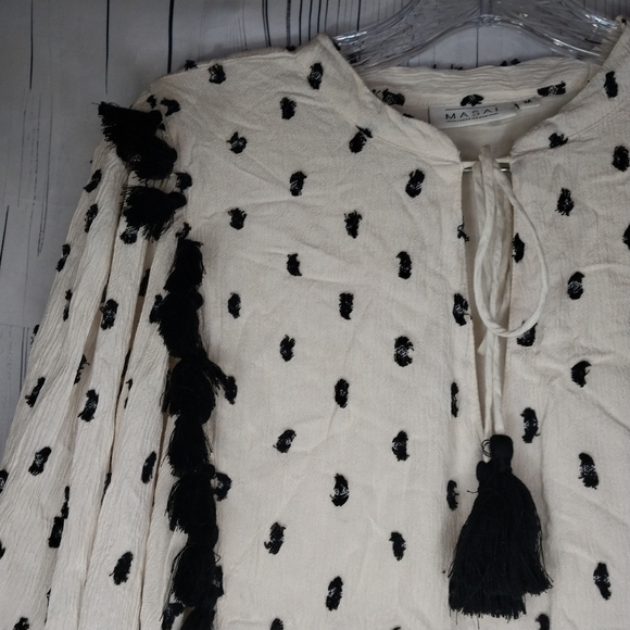 Masai Copenhagen Boho Hippe V-Neck Top/ Mini Dress Size M - Picture 8 of 16